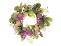 Věnec velikonoční s vajíčky 33cm světle fialový